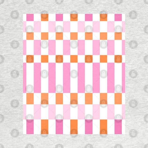 Pink and Orange Checkered Pattern by OneThreeSix